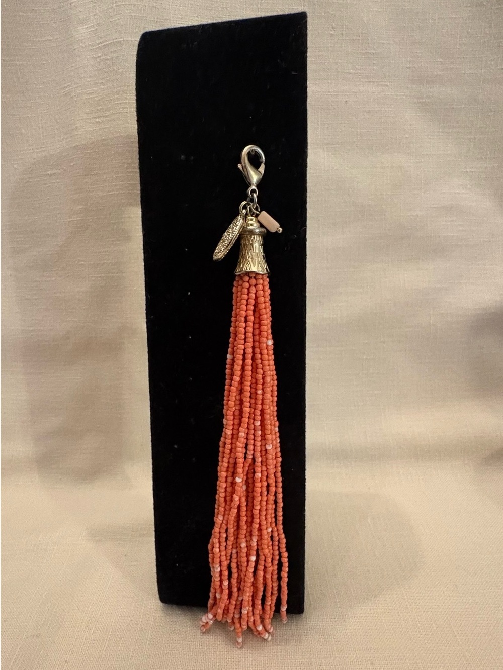 Coral Beaded Tassel Charm - Women's Accessory